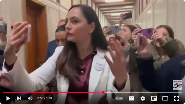 media ambush in the Romanian Parliament